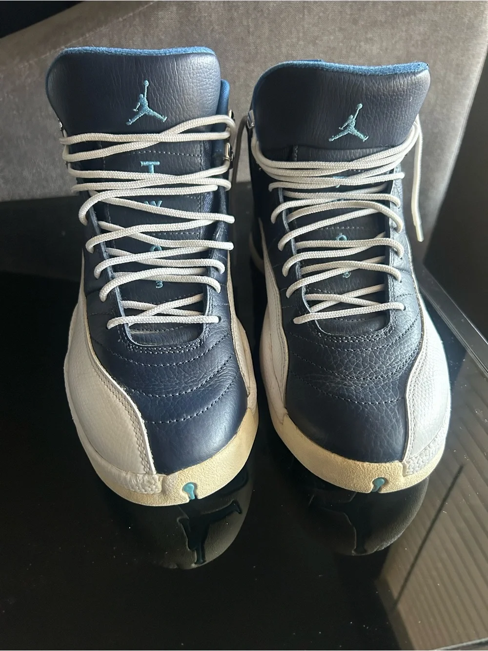 Jordan Men's High-Top Sneakers in Navy, White and Teal